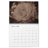 Calendrier Fleurs En Sepia Vintage (Jan 2026)
