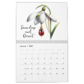 Calendrier Fleurs et pierres de naissance 2026 (Jan 2027)