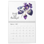 Calendrier Fleurs et pierres de naissance 2026 (Feb 2027)