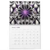 Calendrier Fleurs et torrents de coeur violet (Jan 2026)