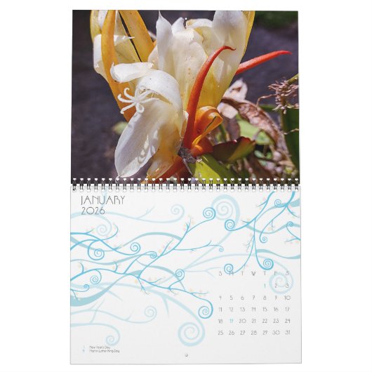 Calendrier FLEURS EXOTIQUES (Jan 2026)