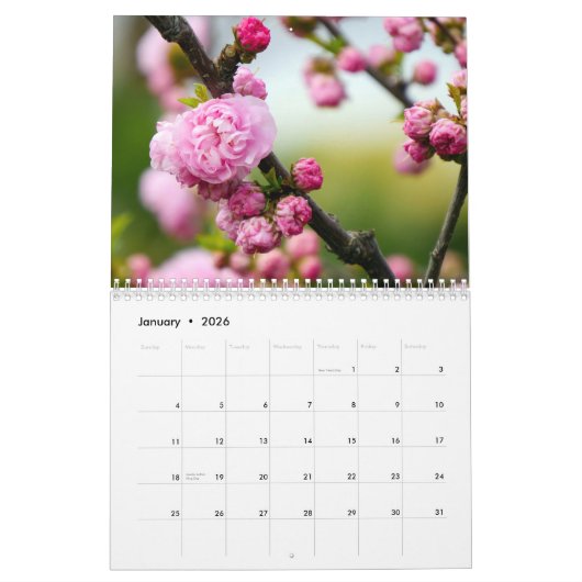 Calendrier Fleurs lumineuses (Jan 2026)