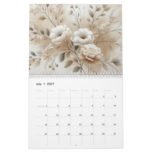 Calendrier Fleurs modernes (Jul 2027)