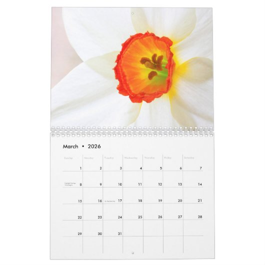 Calendrier Fleurs ondulantes (Mar 2026)