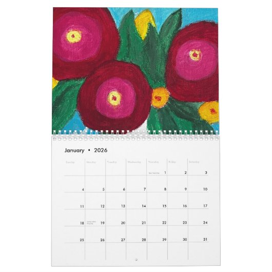 Calendrier Fleurs pour 2024 (Jan 2026)