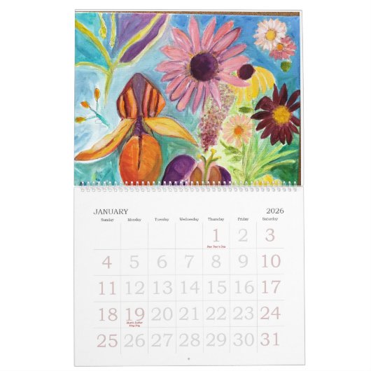 Calendrier Fleurs pour illuminer chaque mois (Jan 2026)
