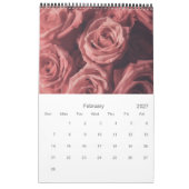 Calendrier Fleurs Roses 2025 (Feb 2027)