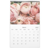 Calendrier Fleurs Roses 2025 (Mar 2027)