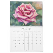 Calendrier Fleurs Roses de Style Pictural (Feb 2027)