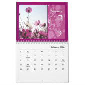 Calendrier Fleurs roses florales nature joyeuses vacances des (Feb 2026)