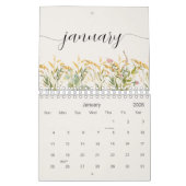 Calendrier Fleurs sauvages personnalisés (Jan 2026)