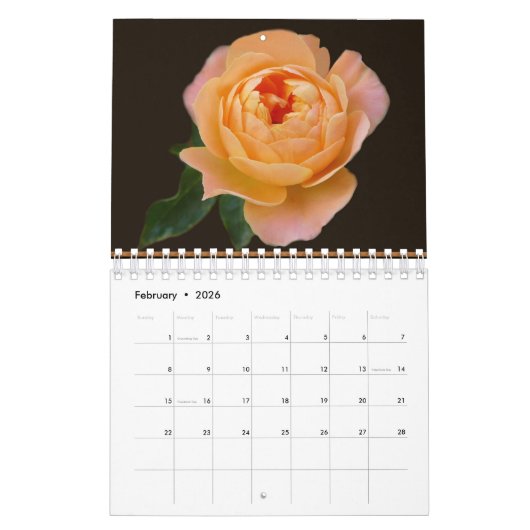 Calendrier floral 2016 (Feb 2026)
