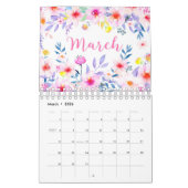 Calendrier floral 2018 de jardins d'aquarelle (Mar 2026)