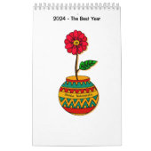 Calendrier Floral 2024 à une seule page (Protection)