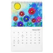 Calendrier Floral 2024 à une seule page (Feb 2027)