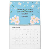 Calendrier floral 2024 avec versets bibliques (Jan 2026)