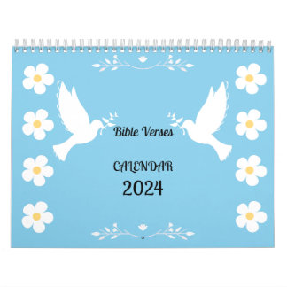 Calendrier floral 2024 avec versets bibliques