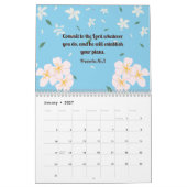 Calendrier floral 2024 avec versets bibliques (Jan 2027)