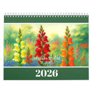 Calendrier Floral 2026 - Illustrations botaniques colorées