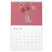 Calendrier Floral Art Par Linda Kavalsky+Dates Per (Feb 2026)