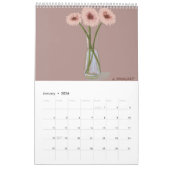 Calendrier Floral Art Par Linda Kavalsky+Dates Per (Jan 2026)