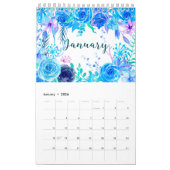 Calendrier floral de jardins d'aquarelle (Jan 2026)