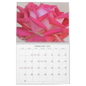 Calendrier floral des fleurs roses (Feb 2027)