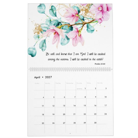 Calendrier floral du couplet de la Bible (Apr 2027)