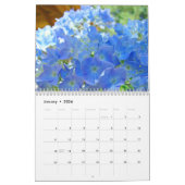 Calendrier Floral Hydrangée Bleue Fleurs de soleil (Jan 2026)