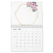 Calendrier Floral, Leaves Gold Design (Mar 2026)