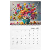 Calendrier floral moderne et élégant 2024 Mensuel (Jan 2026)