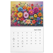 Calendrier floral moderne et élégant 2024 Mensuel (Mar 2026)
