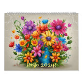 Calendrier floral moderne et élégant 2024 Mensuel (Protection)