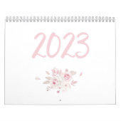 Calendrier floral moderne rose 2023 (Protection)