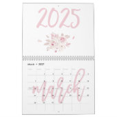 Calendrier floral moderne rose 2025 (Mar 2027)