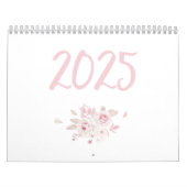 Calendrier floral moderne rose 2025 (Protection)