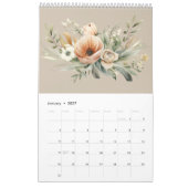 Calendrier floral Neutre 2025 (Jan 2027)