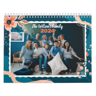 Calendrier floral personnalisé avec photo de famil