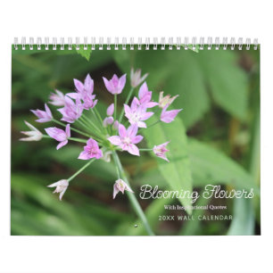 Calendrier floral pourpre avec citations inspirant