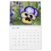 Calendrier floral pourpre avec citations inspirant (Mar 2027)