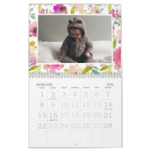 Calendrier Floral rose chic floral en floraison Photo de fami (Feb 2026)