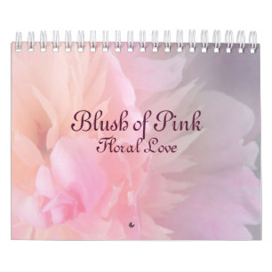 Calendrier floral rose tendre de l'amour