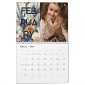 Calendrier Floral rustique vintage élégant boho (Feb 2027)