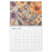 Calendrier Floral rustique vintage élégant élégant (Feb 2026)