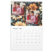 Calendrier Floral rustique vintage élégant noir (Feb 2026)
