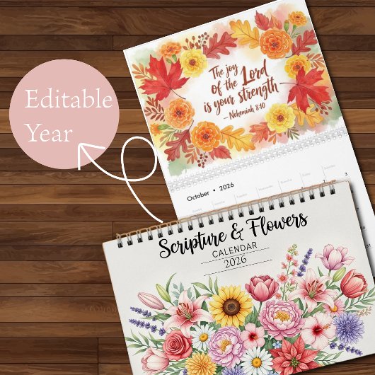 Calendrier Floral Scripture Calendar 