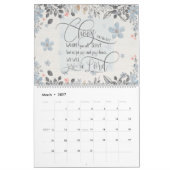 Calendrier Floral Simplement Écriture (Mar 2027)
