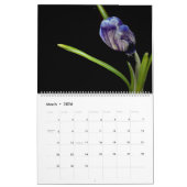 Calendrier Floral sur le noir (Mar 2026)