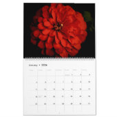 Calendrier Floral sur le noir (Jan 2026)