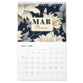 Calendrier Floral Wall Calendar 2024 avec des mots positifs (Mar 2026)